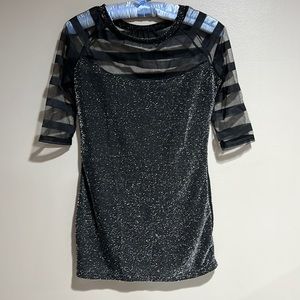 Black Mesh Glit Dress